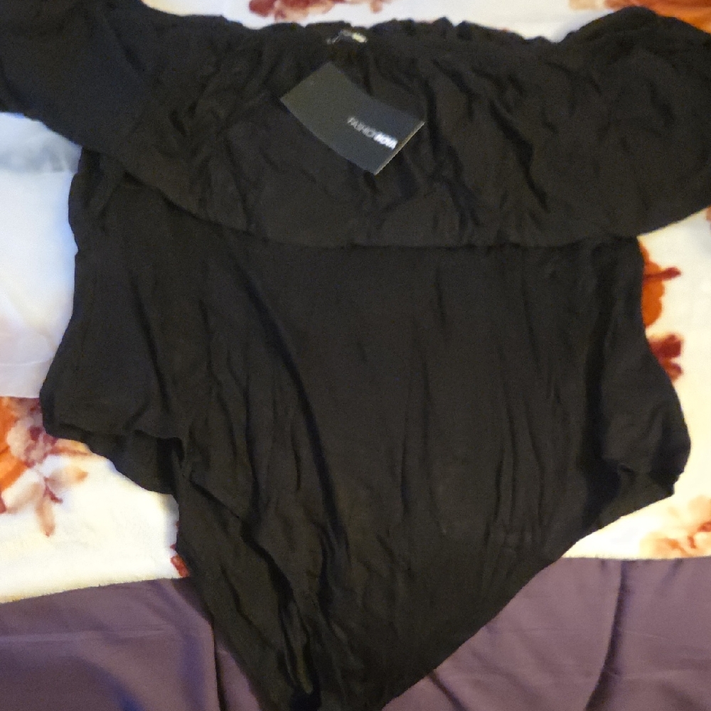 Fashion Nova Elegant Black Off-Shoulder Bodysuit + 2 More Bodysuits